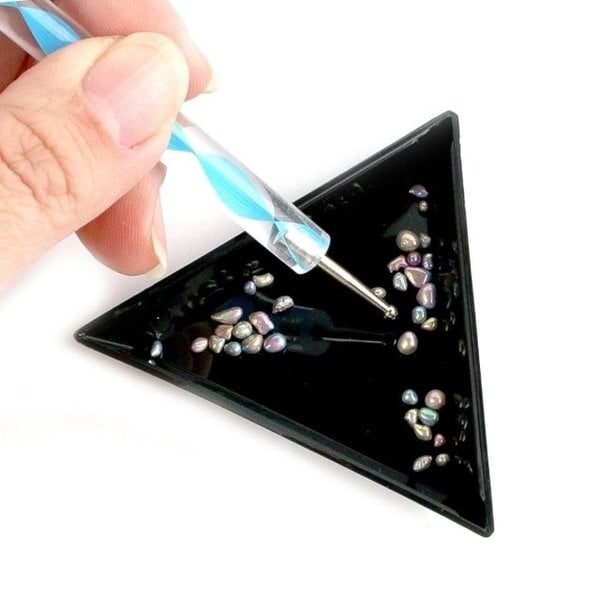파츠접시 네일접시 스톤 네일아트 큐빅 파츠 삼각 트레이 (WFJ0VQT)