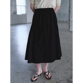 Banding Flare Long Skirt  Black (KE6327M065)