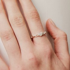 [silver925]vintage flat heart ring