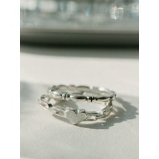 [silver925]vintage flat heart ring