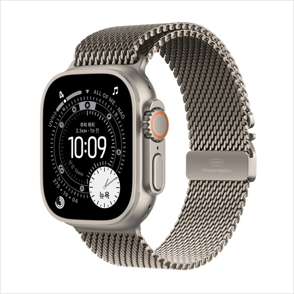 워치 울트라 3 셀룰러 49mm 내추럴 티타늄, 밀레니즈 루프(S) MEWW4KH/A