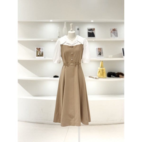 [여주점] 여성 벨티드 플레어 원피스 (L262PSE032)