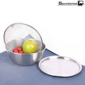 [BIZ][SILVERSTAR] 실버스타 다므니 국내산 스텐레스 커버믹싱볼 22cm 3p세트(바구니포함)