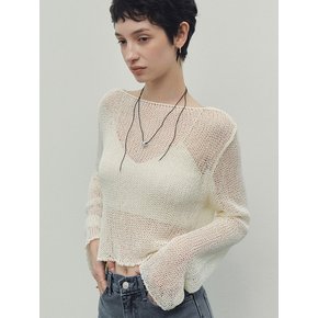 See-through Back String Knit (Ivory)