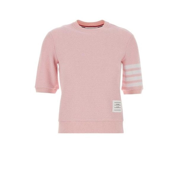 26SS 톰브라운 텍스처드 코튼 피케 4바 티셔츠 FJS222A J0248 680 LT PINK DOM