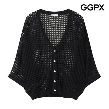 GGPX 돌먼 슬리브 펀칭 버튼 니트 가디건 (GP7KG004F)