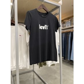 여성 퍼펙트 로고 블랙 티셔츠 1771
