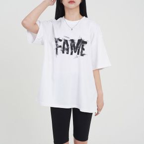 여성 빅사이즈 캐쥬얼 여름 커플 오버핏 레터링 캐릭터 박스 롱 반팔 티셔츠 페임_P393871318
