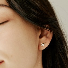 [silver925]flat heart earring