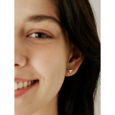 [silver925]flat heart earring