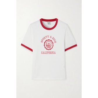 스포티앤리치 캘리포니아 투톤 프린트 코튼 저지 티셔츠 46376663162977164