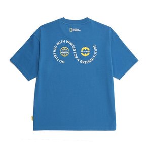 [여주점] N252UTS071 리젠 써클 그래픽 세미오버핏 반팔 티셔츠 TURQUOISE