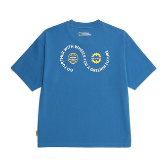 내셔널지오그래픽 [여주점] N252UTS071 리젠 써클 그래픽 세미오버핏 반팔 티셔츠 TURQUOISE