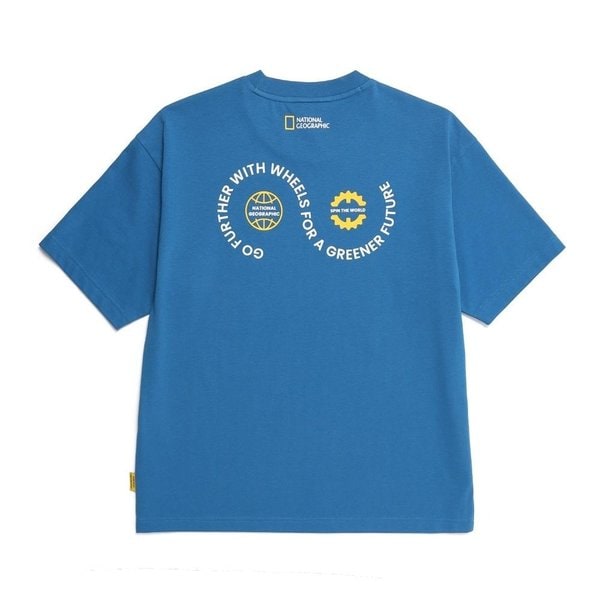 [여주점] N252UTS071 리젠 써클 그래픽 세미오버핏 반팔 티셔츠 TURQUOISE