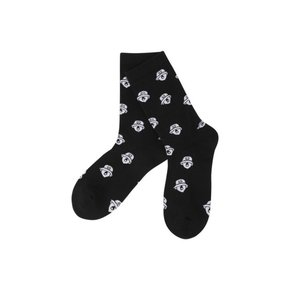 (W) Lettering Jaquard Knee Socks G6LAX26232BKX