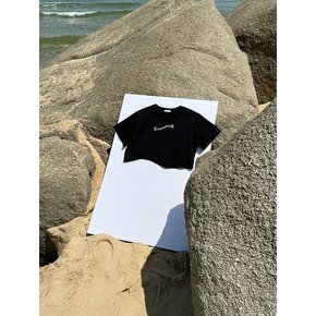 WAVE CROPPED T-SHIRT (BLACK)