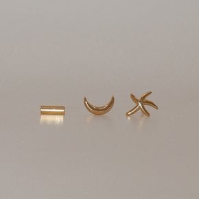 [ 본사정품 / 실크 파우치 쇼핑백 증정 ] 14k 골드필드 실버 문라이트 3P set