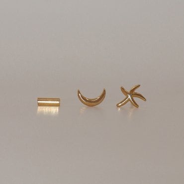 모던라이크 [ 본사정품 / 실크 파우치 쇼핑백 증정 ] 14k 골드필드 실버 문라이트 3P set