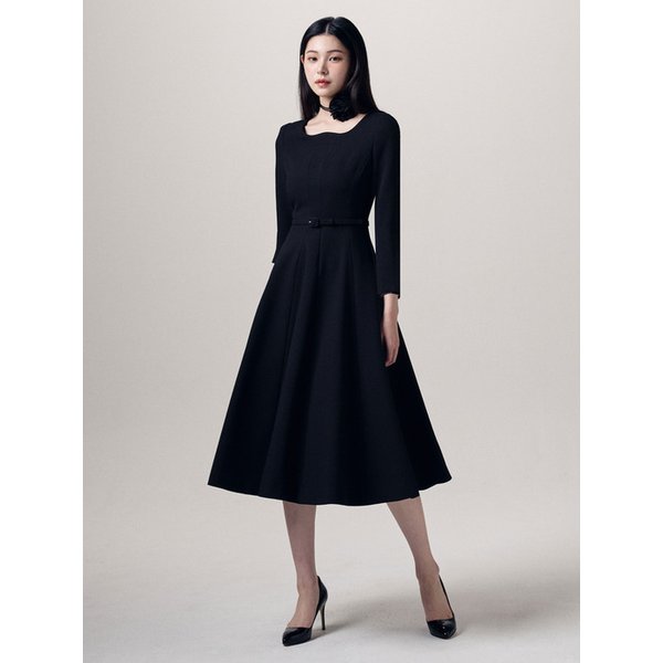 FLEUR CURVED FLARE DRESS