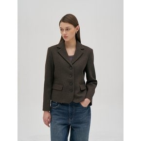 Classic Wool Single Jacket Brown