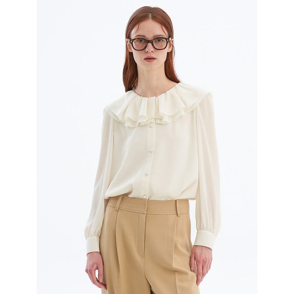 더블 러플 카라 블라우스 OW4SB2350