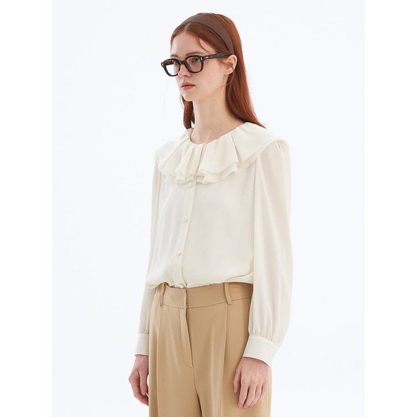 더블 러플 카라 블라우스 OW4SB2350