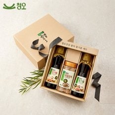 [청오]국산 발아 참기름,들기름세트1호(참기름300ml+들기름300ml+발...