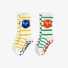 [미니로디니 by Magic Edition]Cats stripe 2-pack anti-slip socks멀티(2516010600)