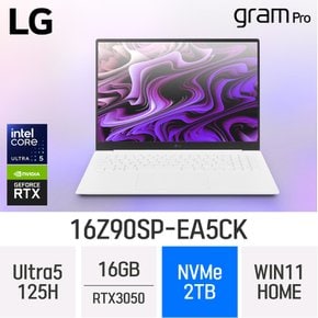 LG전자 그램 프로16 16Z90SP-EA5CK - 램 16GB/NVMe 2TB/윈도우11 홈