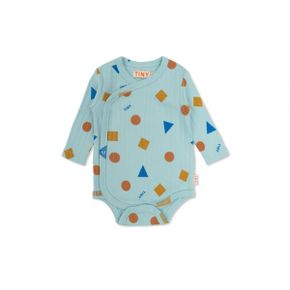 Tiny Cottons 바디수트 위드 지오메트릭 패턴 - AW24-034 0-WARM BLUE