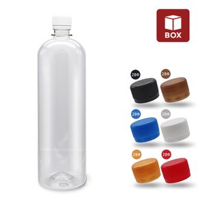 (1BOX) 투명 아치페트병 1000ml (기본캡-80개입) 더치 담금주 효소 음료 플라스틱용기