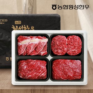 농협횡성한우 [냉장]농협횡성한우 어사품1등급 구이모듬정육세트 3호 1.6kg(냉장 팩당 400g