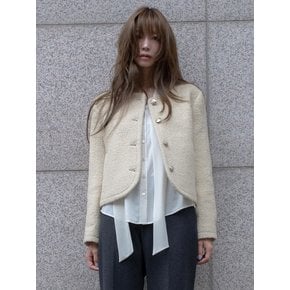 Boucle Cropped Tweed Jacket_2color