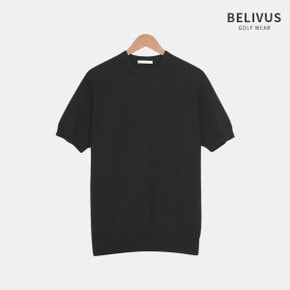 남성 데일리 부클 라운드넥 골프 비즈니스 캐주얼 반팔 니트 WS226