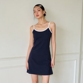 Basic Pique Slip Dress Navy