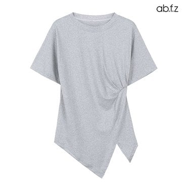 ab.f.z [ab.f.z/신상] 셔링 언발란스 라운드 반팔 티셔츠 (AFZ3MK32A)