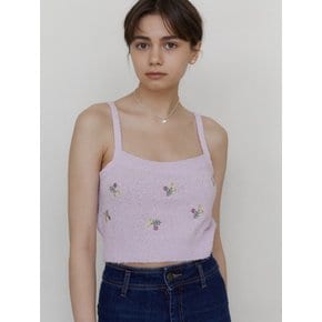 Floral Embroidery Cropped Knit Top