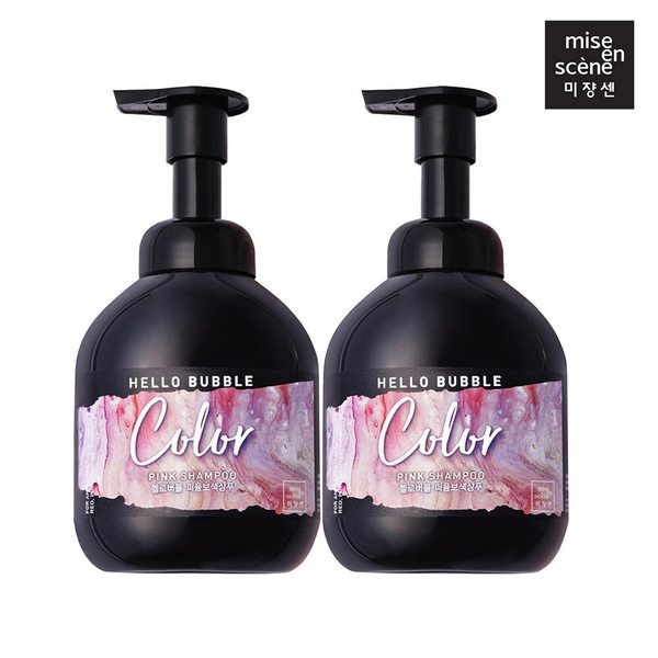 [신라쇼 ONLY]미쟝센 헬로버블 컬러 보색샴푸 400ML핑크*2입