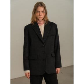 Soft Wool Half Coat_CHARCOAL