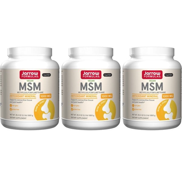 자로우 포뮬러스 비건 MSM (메틸설포닐메탄) 엠에스엠 파우더 1000mg,1Kg 3통
