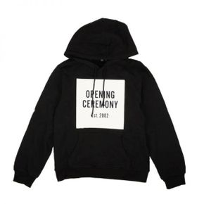 4224315 Opening Ceremony White And Black Cotton Torch Box Logo Hoodie