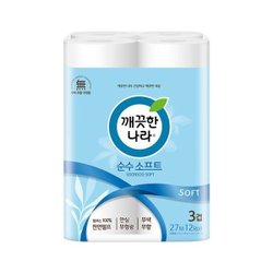 깨끗한나라 순수 소프트 27m 12롤x1팩 무료배송