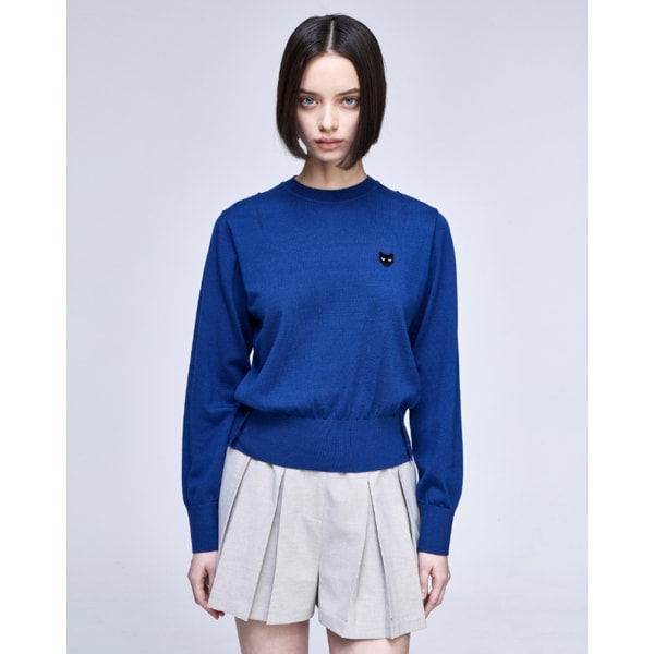 [파주점] [송지오우먼]지제로 팬서 크루넥 니트 블루 WH2KT803BL