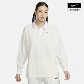 우먼스 나이키 스포츠웨어 에센셜 오버사이즈 긴팔 폴로 NIKE FB8721-133