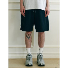 BURMUDA CARGO SWEAT PANTS BK