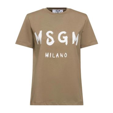 MSGM 24 FW 엠에스지엠 여성 코튼 니트 저지 로고 티셔츠 80I M64060 TP714236685 90841762