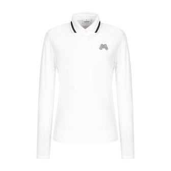MARTINE GOLF [정상가 258000원]여성 카라 타공 긴팔티셔츠 화이트 (QW0EKS20831)