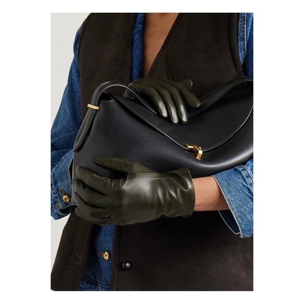 아니엘 케이트 크링클 가죽 장갑 밀리터리 그린 1647597344747945