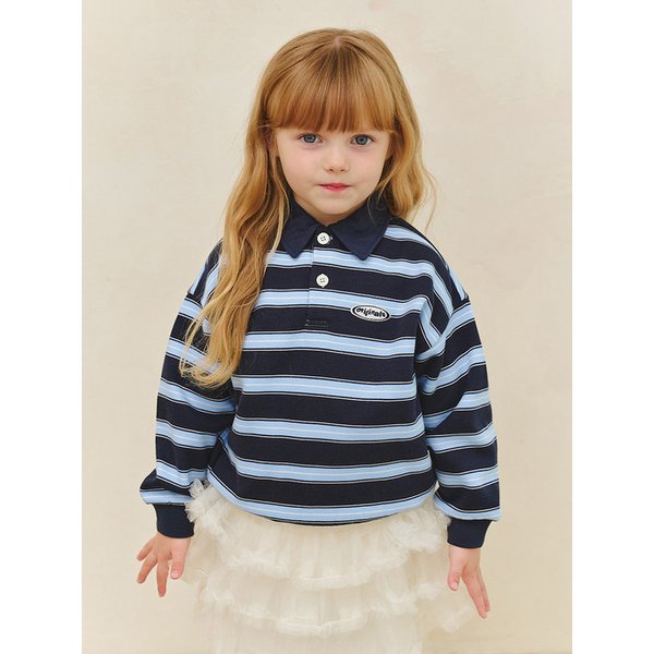 스트라이프럭비카라왕기모티셔츠