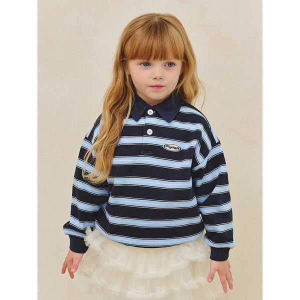 스트라이프럭비카라왕기모티셔츠